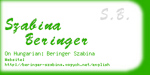 szabina beringer business card